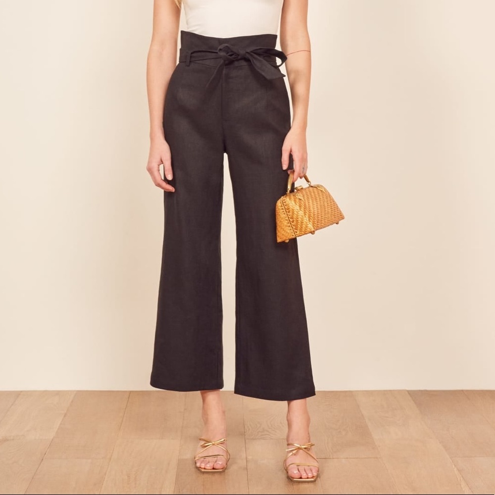 Reformation Linen Jackie High-Waisted Pant -Petite